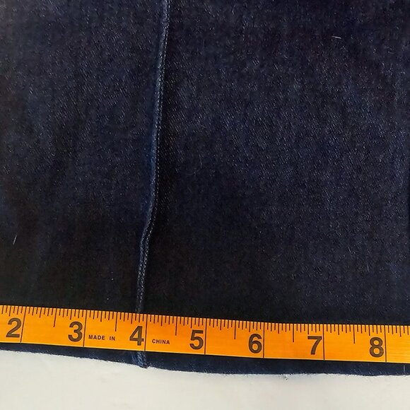 LILLY'S KLOSET KNIT DENIM STRAPLESS JUMPSUIT SZ S FLARE LEG ZIP BACK NO CARE TAG - Picture 6 of 10